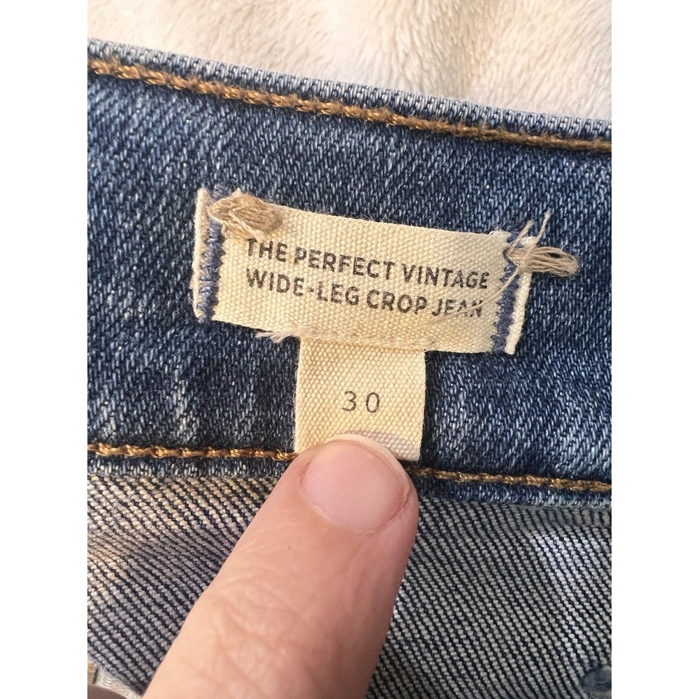 Madewell perfect vintage wide leg crop jeans 30 Medium Wash Chore Square Pockets - Picture 5 of 8
